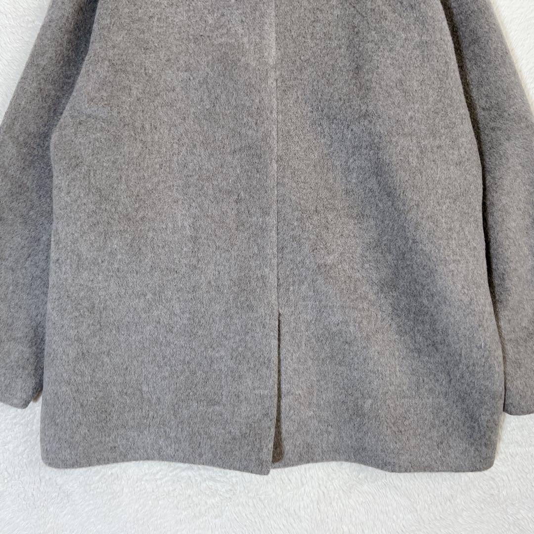24AW✨ティッカ ウールショートコート ピーコート グレー 6.4万