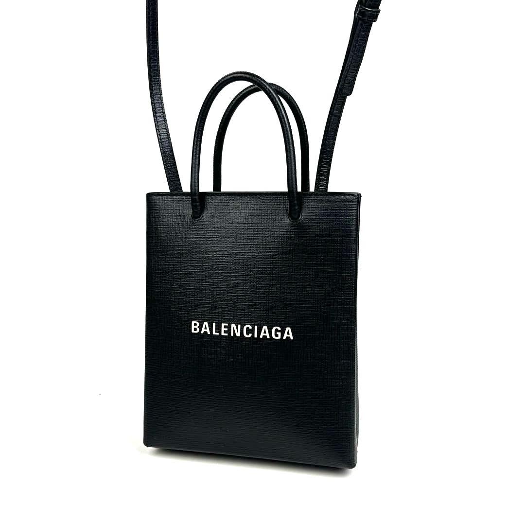 【美品】バレンシアガ　ショルダーバッグ　2way　エブリデイ　レザー　ブラック