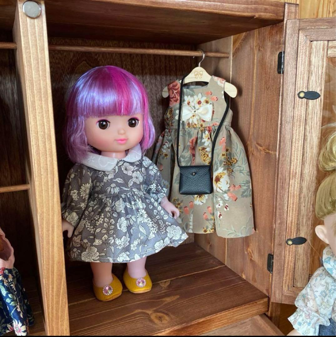 人形用木製クローゼット扉付き　レミン＆ソラン　メルちゃん　パオラドール　収納