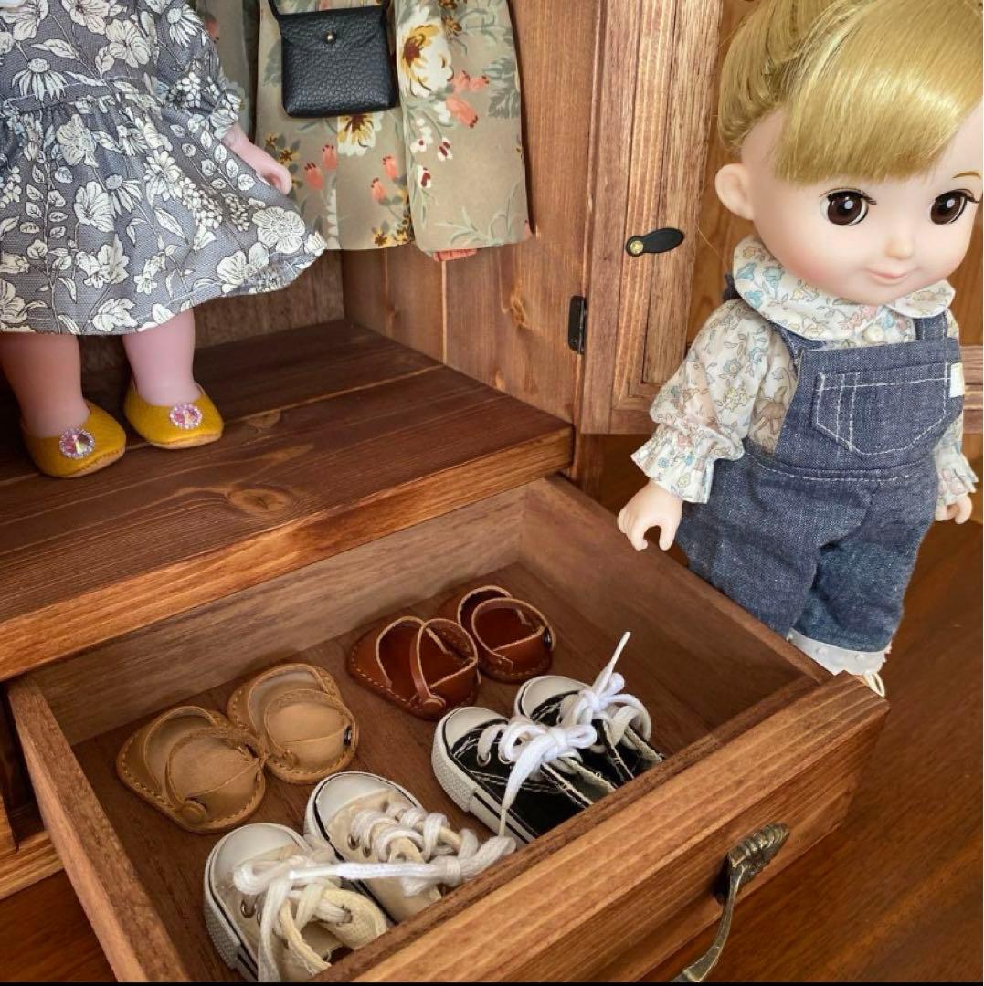 人形用木製クローゼット扉付き　レミン＆ソラン　メルちゃん　パオラドール　収納