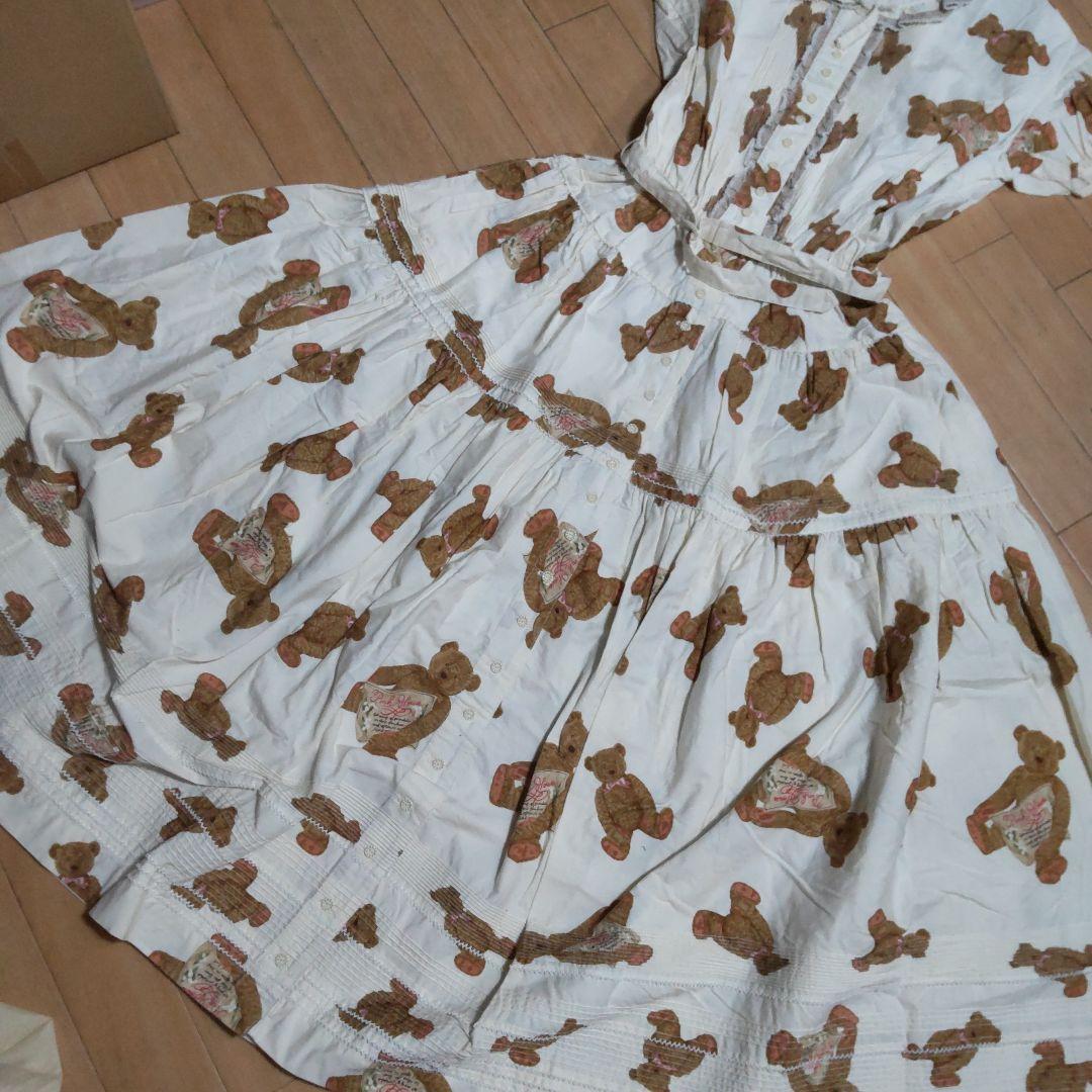 美品ピンクハウス　テディベアティアードワンピース