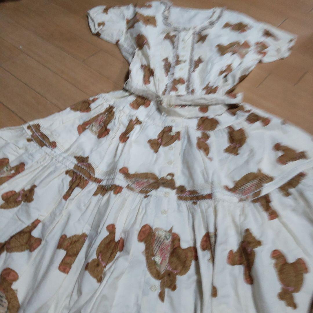 美品ピンクハウス　テディベアティアードワンピース