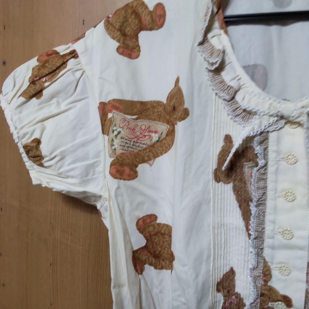 美品ピンクハウス　テディベアティアードワンピース