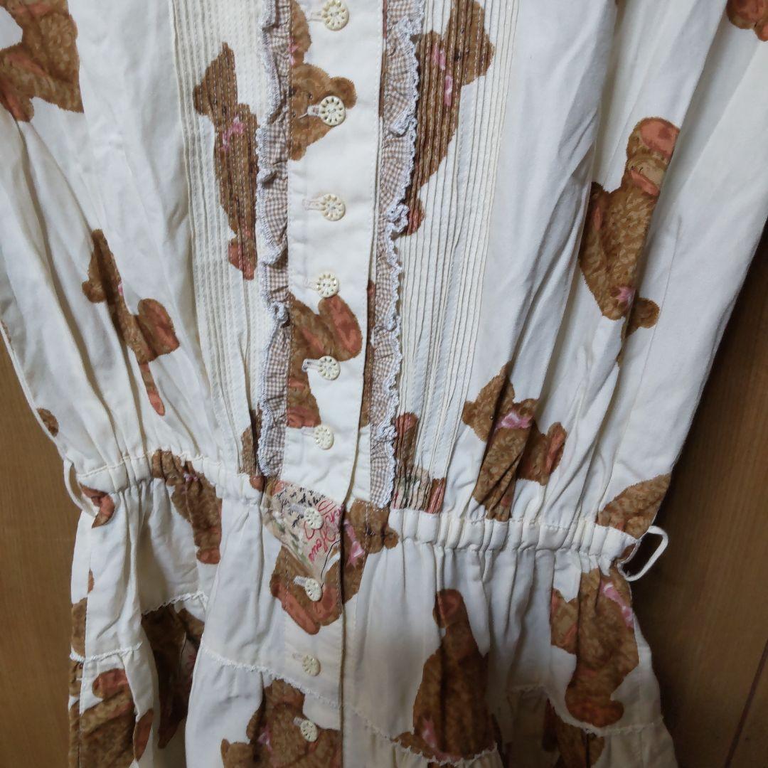 美品ピンクハウス　テディベアティアードワンピース