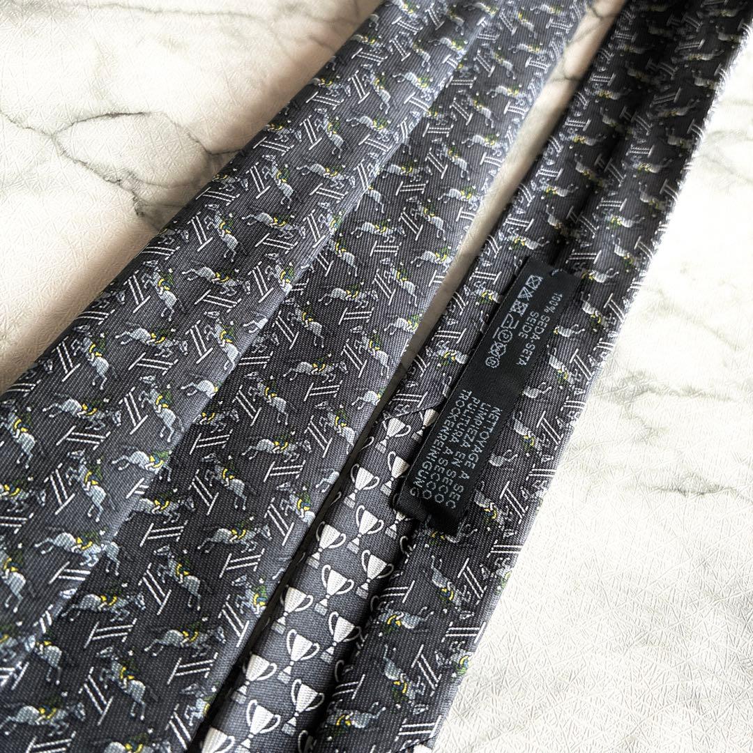 ✨未使用箱付きタグ付き✨HERMES ホース総柄　トロフィー総柄　ネクタイ