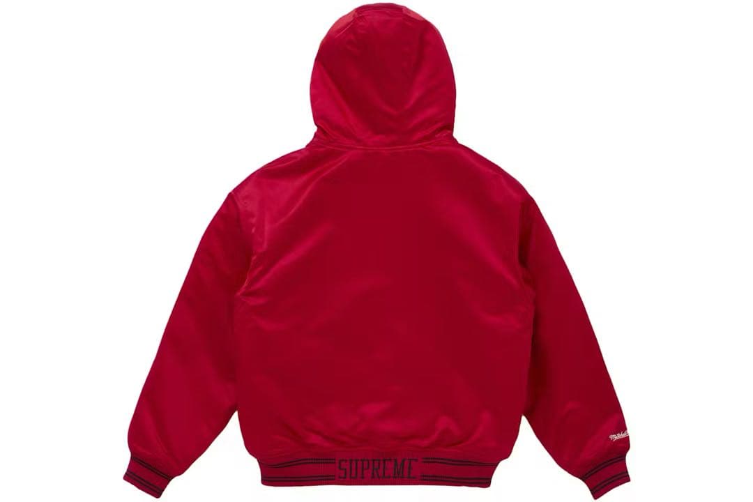 シュプリーム✖︎ミッチェル&ネス ヴァーシティージャケット レッド　L