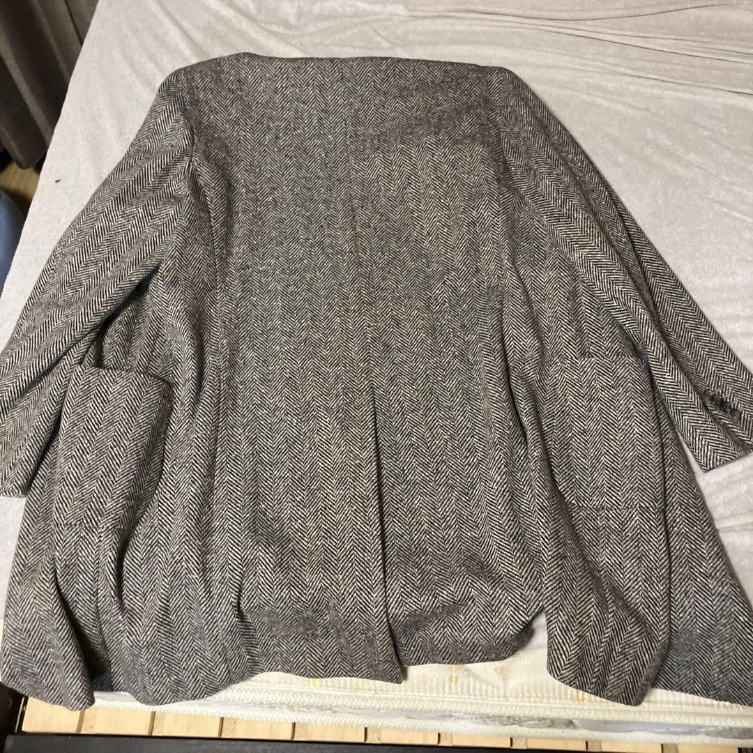 美品 ルイジビアンキマントヴァ チェスターコート ヘリンボーン グレー 系 50