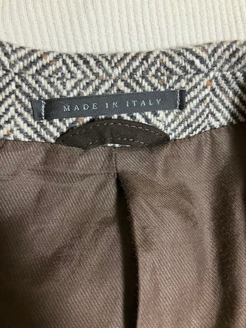 美品 ルイジビアンキマントヴァ チェスターコート ヘリンボーン グレー 系 50