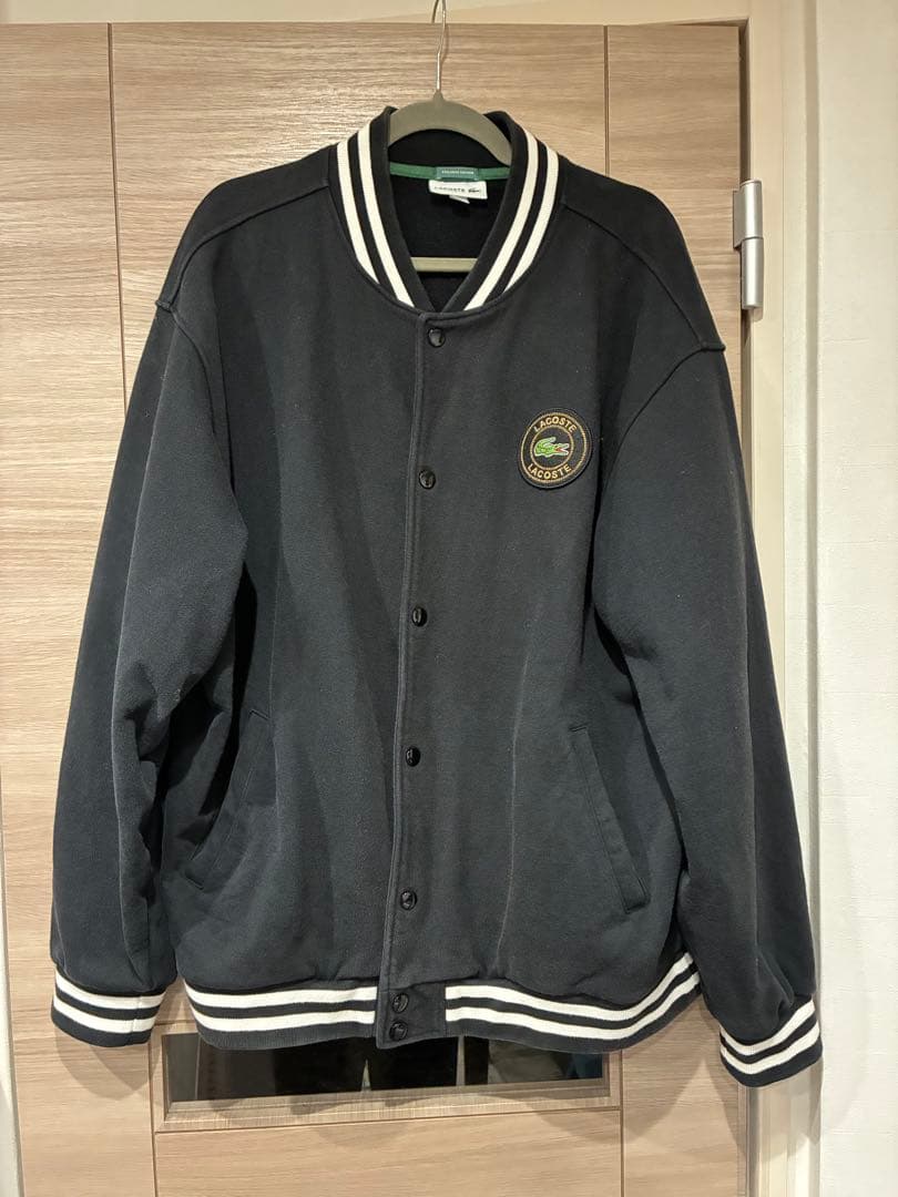 LACOSTE×BEAMS 別注 スタジャン US XL ブラック