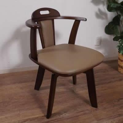 力也さま専用　2脚セット 360°回転式　天然木ダイニングチェア　 肘掛け付き