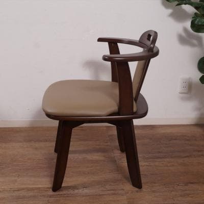 力也さま専用　2脚セット 360°回転式　天然木ダイニングチェア　 肘掛け付き