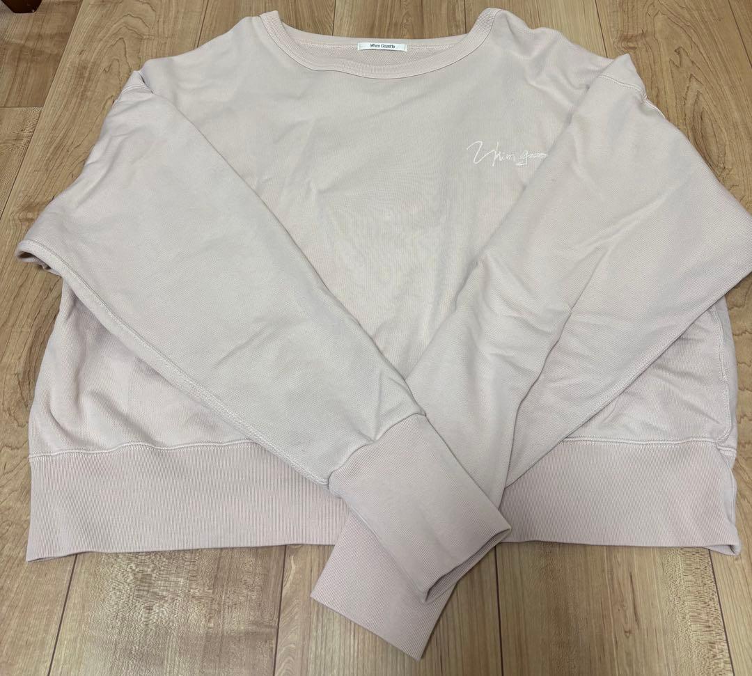 ウィムガゼット　ヴィンテージロゴ裏毛　ピンクベージュ　スウェット