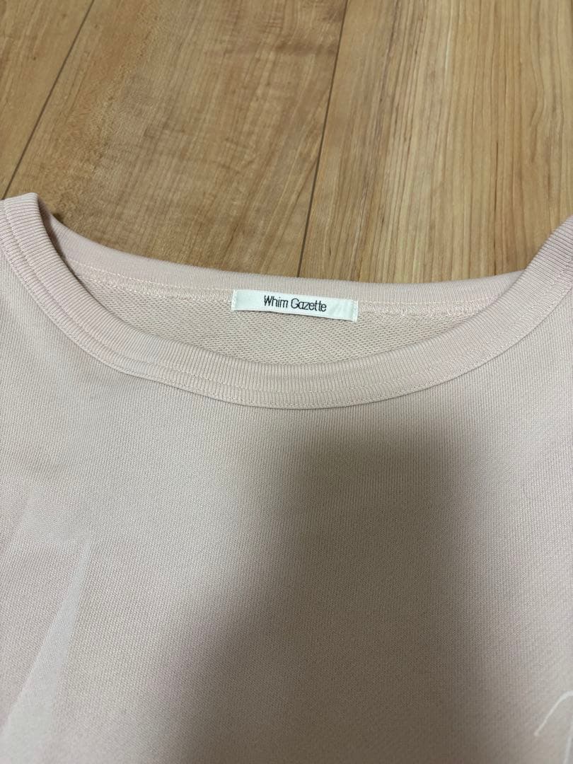 ウィムガゼット　ヴィンテージロゴ裏毛　ピンクベージュ　スウェット