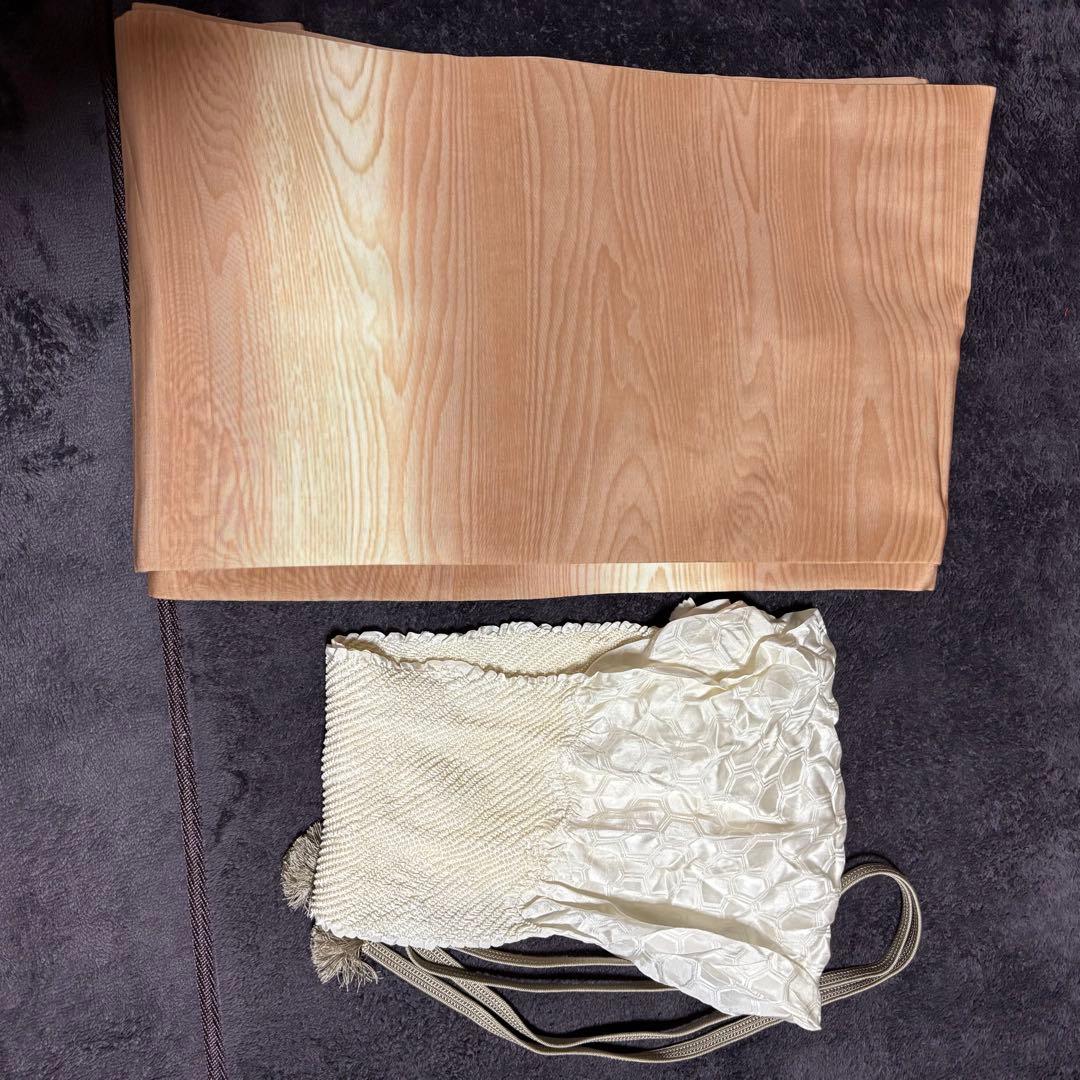 r*e様 美品　袷　正絹　型染め　縮緬　小紋　フルセット　作家塩瀬　粋　大人着物