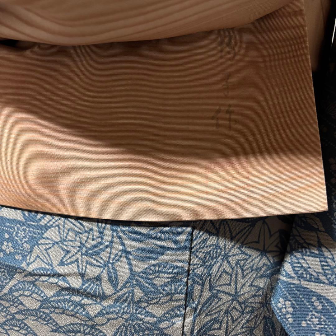 r*e様 美品　袷　正絹　型染め　縮緬　小紋　フルセット　作家塩瀬　粋　大人着物