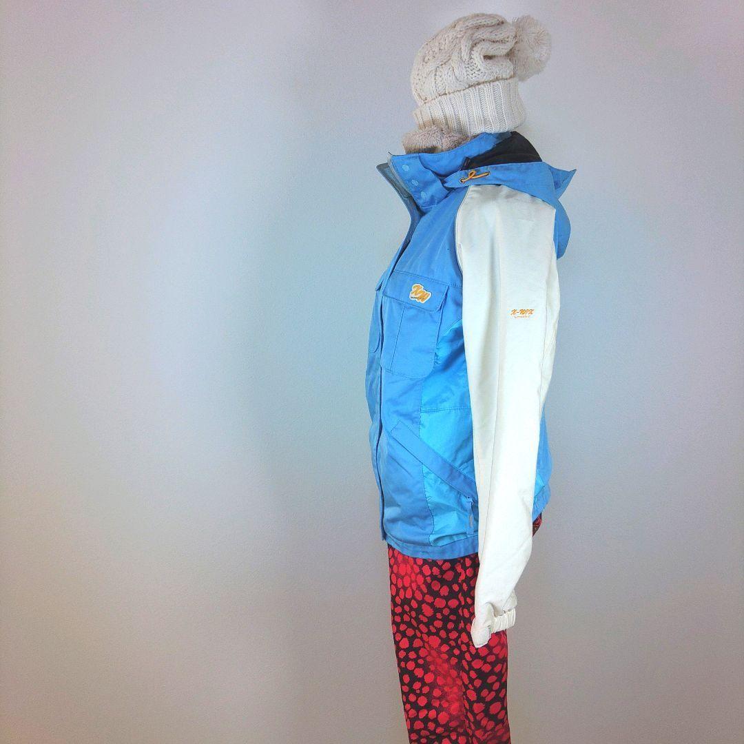 レディース　L　スキー　スノーボードウェア　上下　ヒョウ柄　ピンク　水色　白