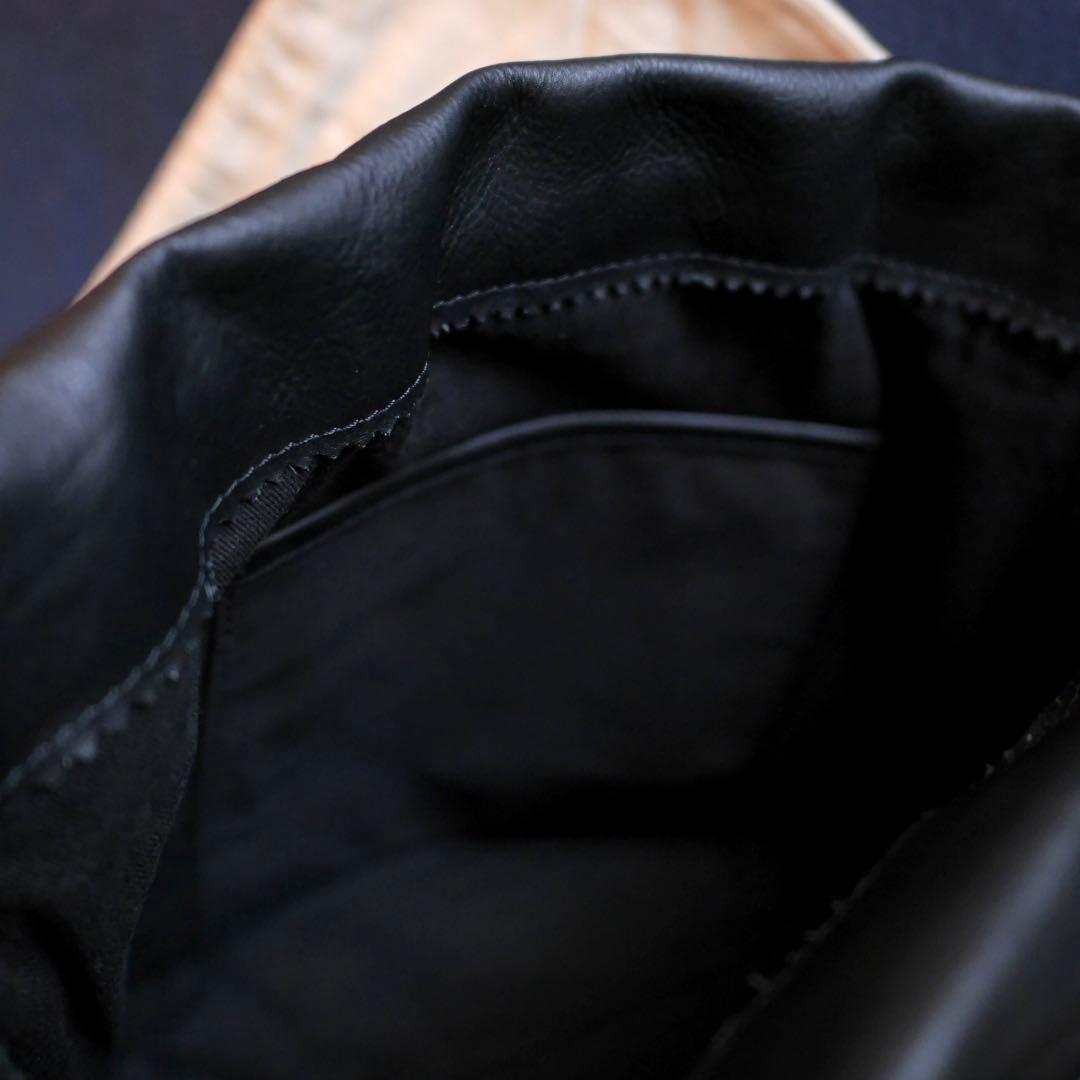 ヨーガンレール 牛革巾着バッグ 黒