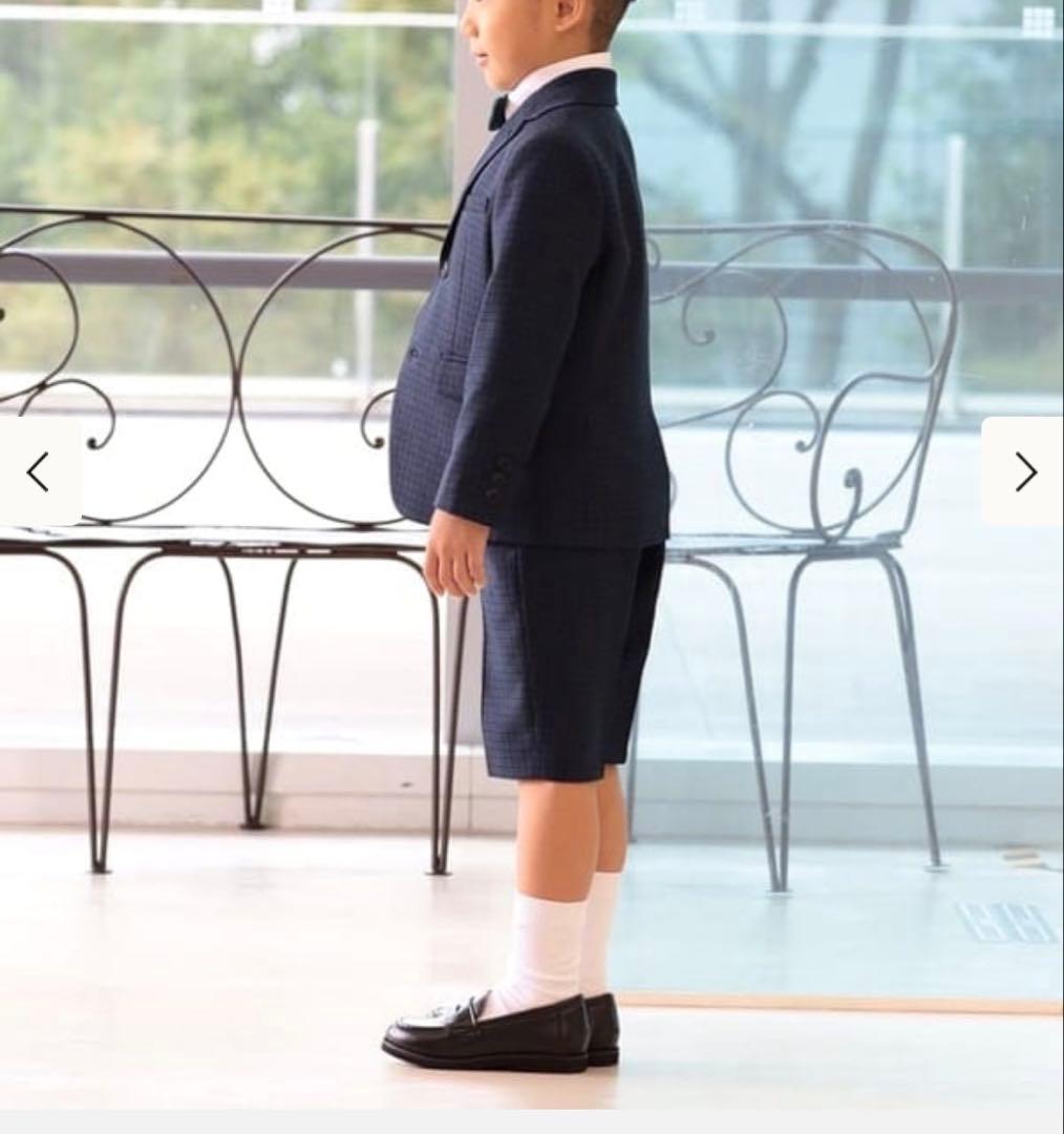 BEAMS mini セレモニー スーツ セットアップ 120 ネイビーチェック