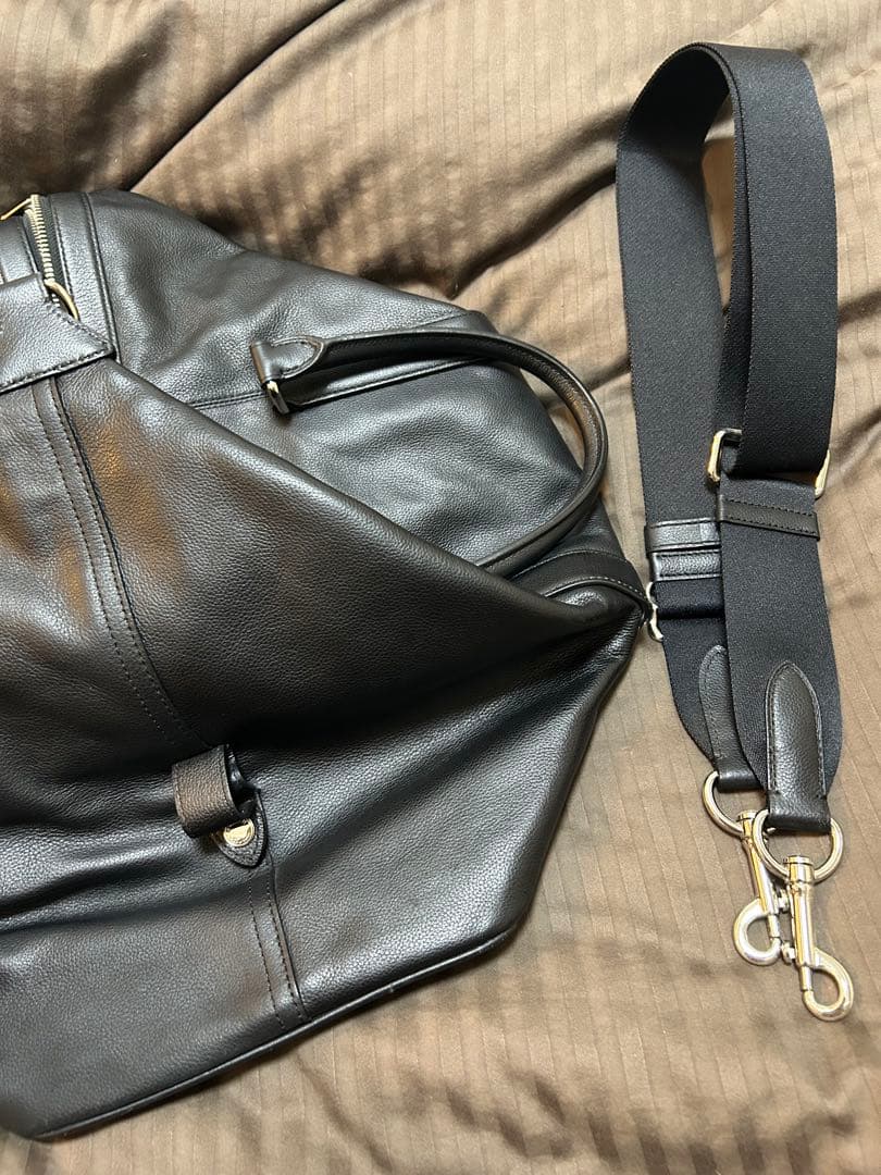 COACH 黒のレザー ボストンバッグ