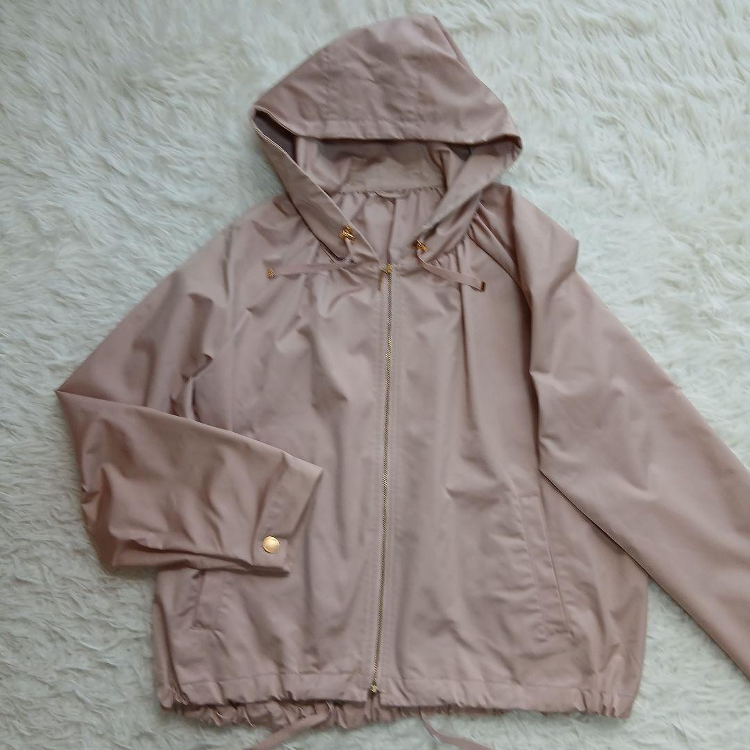 【美品】【ANAYI】ドロスト　パーカー　フードブルゾンジャケット　ピンク