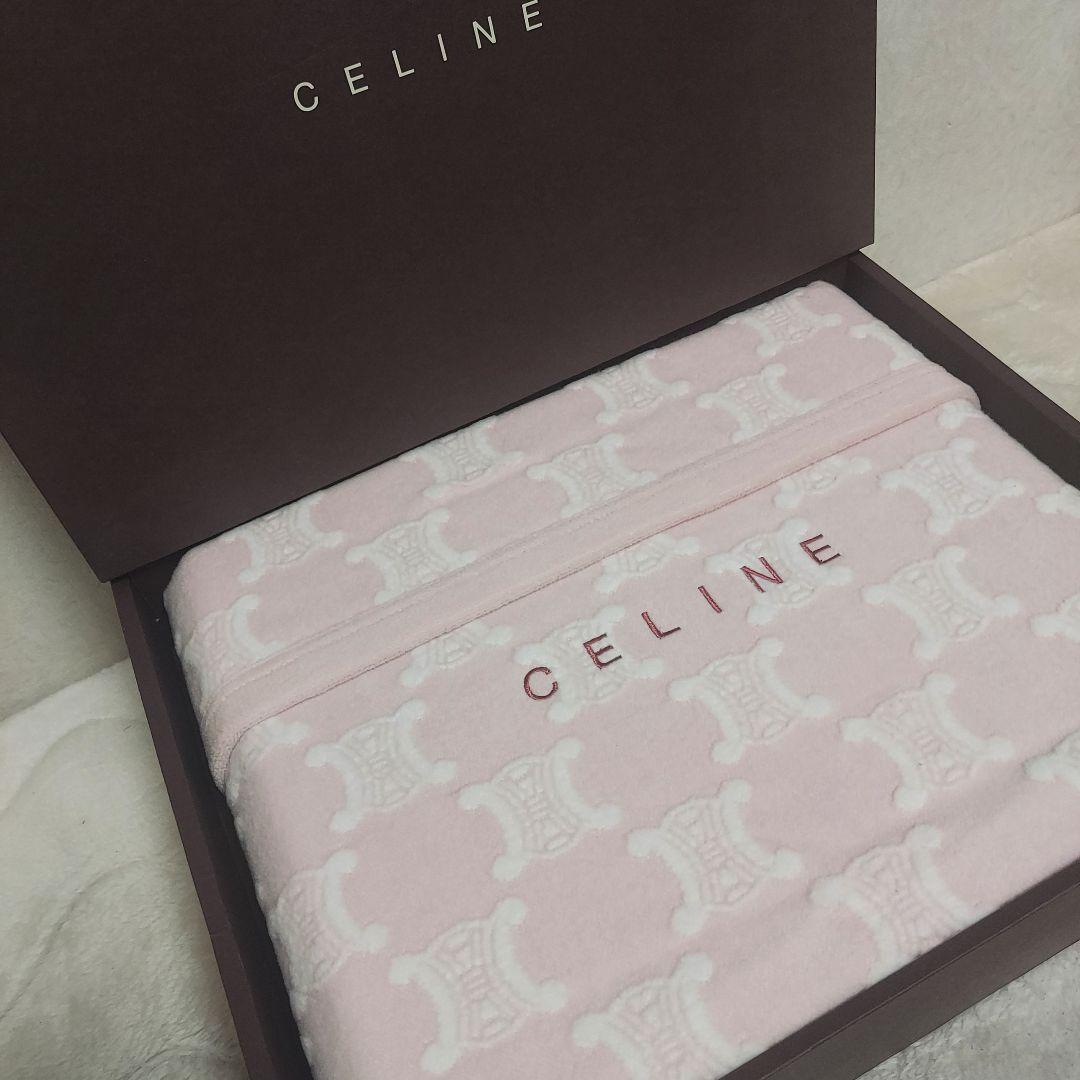 CELINE セリーヌ ロゴ マカダム 綿毛布 新品 シングル ブランケット
