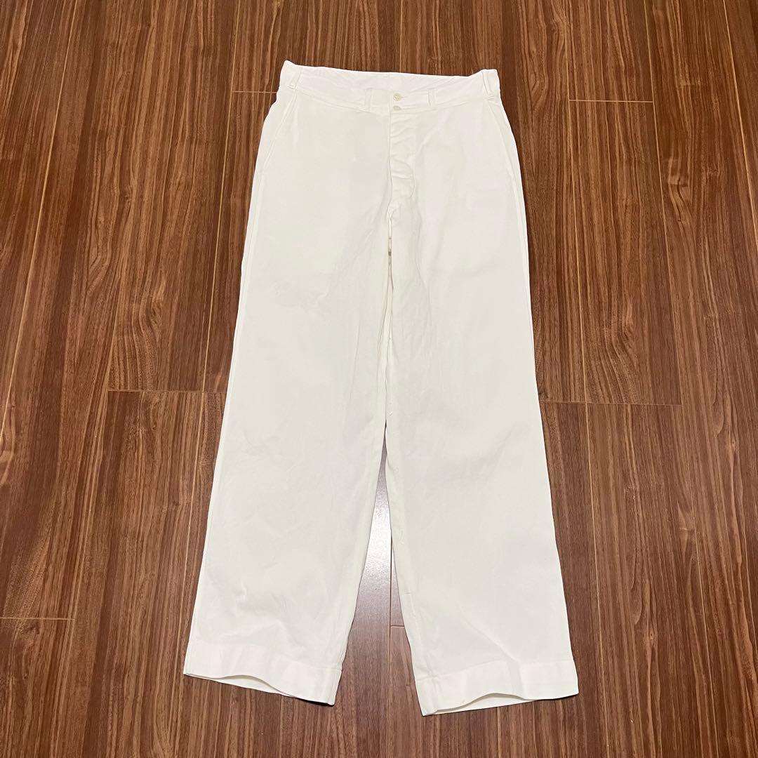 ビンテージ40s白チノパン古着メンズレディースokセーラーパンツM軍物アメリカ軍