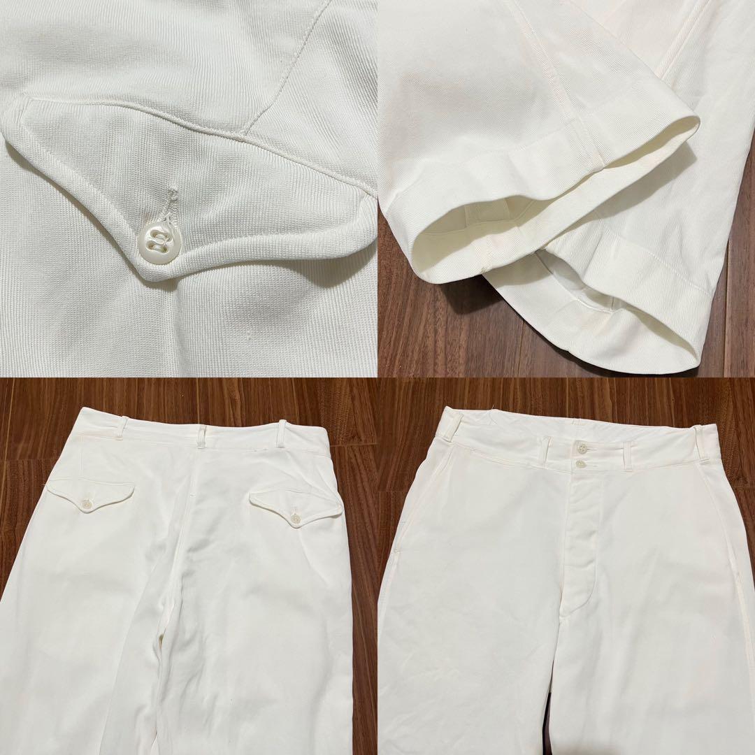 ビンテージ40s白チノパン古着メンズレディースokセーラーパンツM軍物アメリカ軍