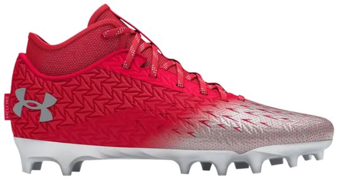 アンダーアーマー 29 スポットライト アメフト スパイク シューズ 赤 銀 靴