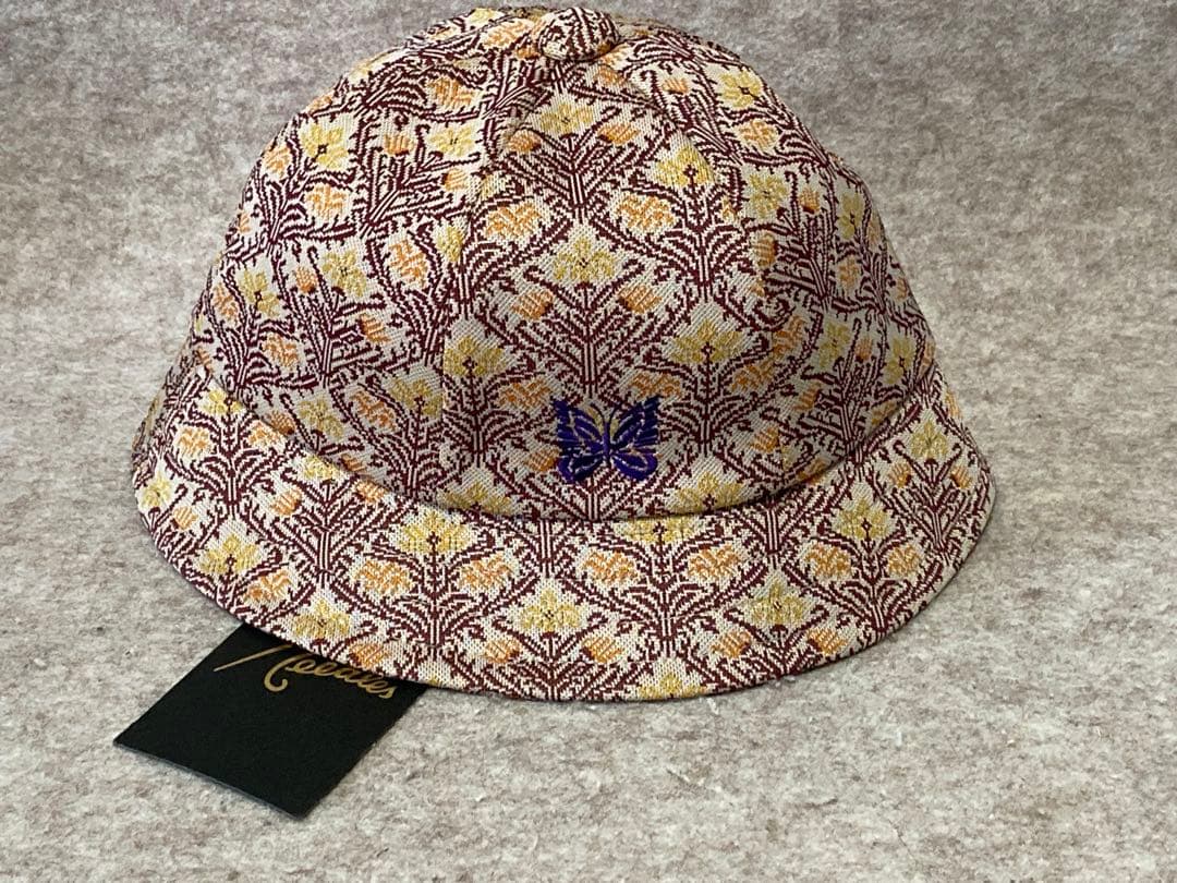 タグ付き Needles ニードルス 総柄 花柄 蝶 バケット ハット Lサイズ