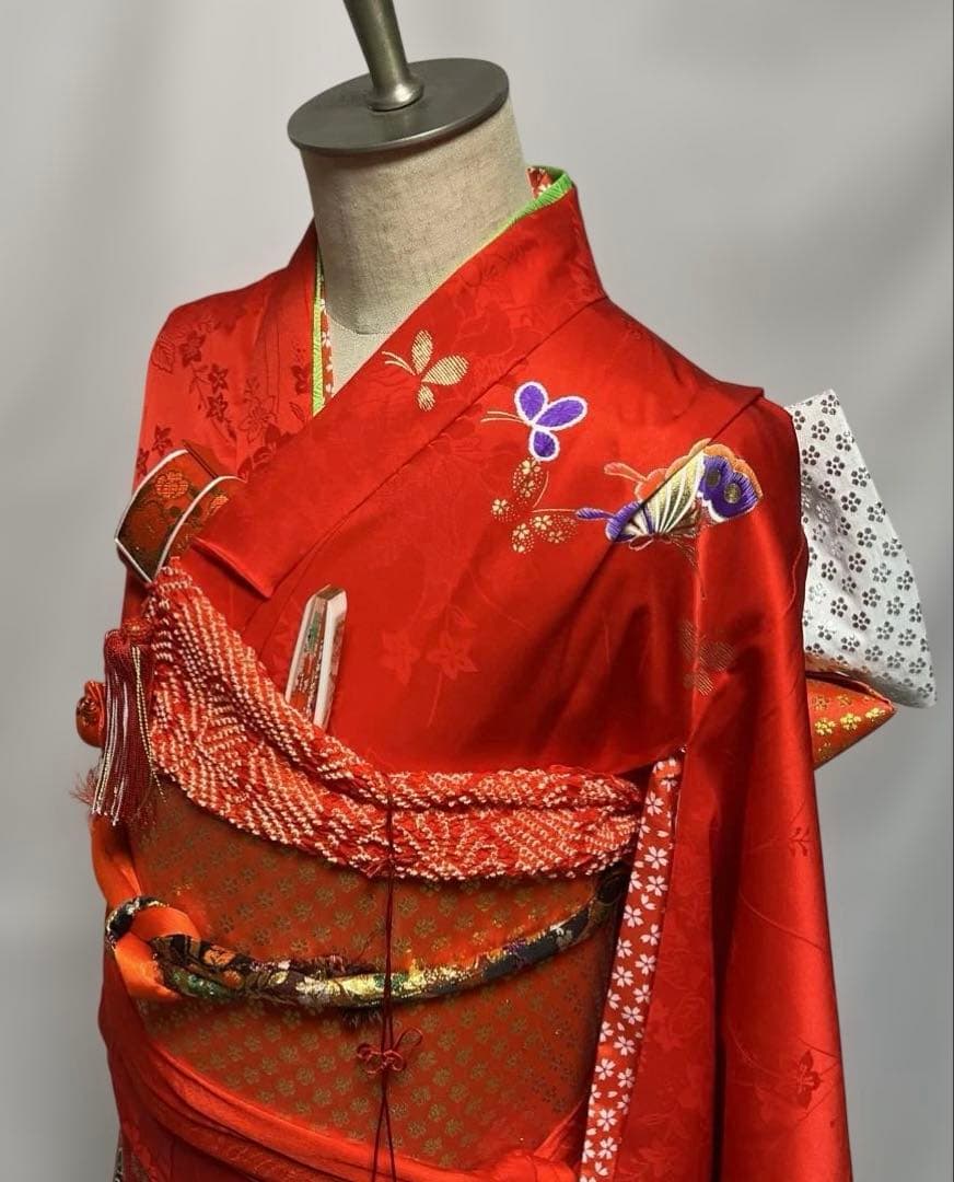 ぴ*ろ様 2-上　七五三　お正月　女の子　着物　7歳　１4点セット