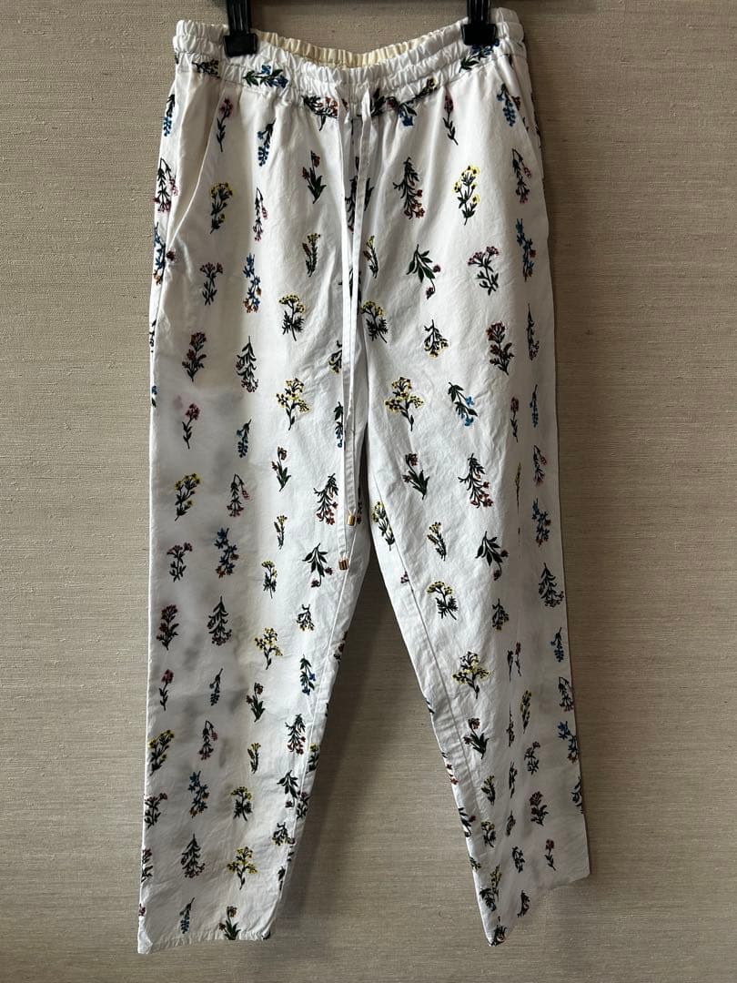 IENA LA BOUCLE フラワー 刺繍 イージーパンツ 36