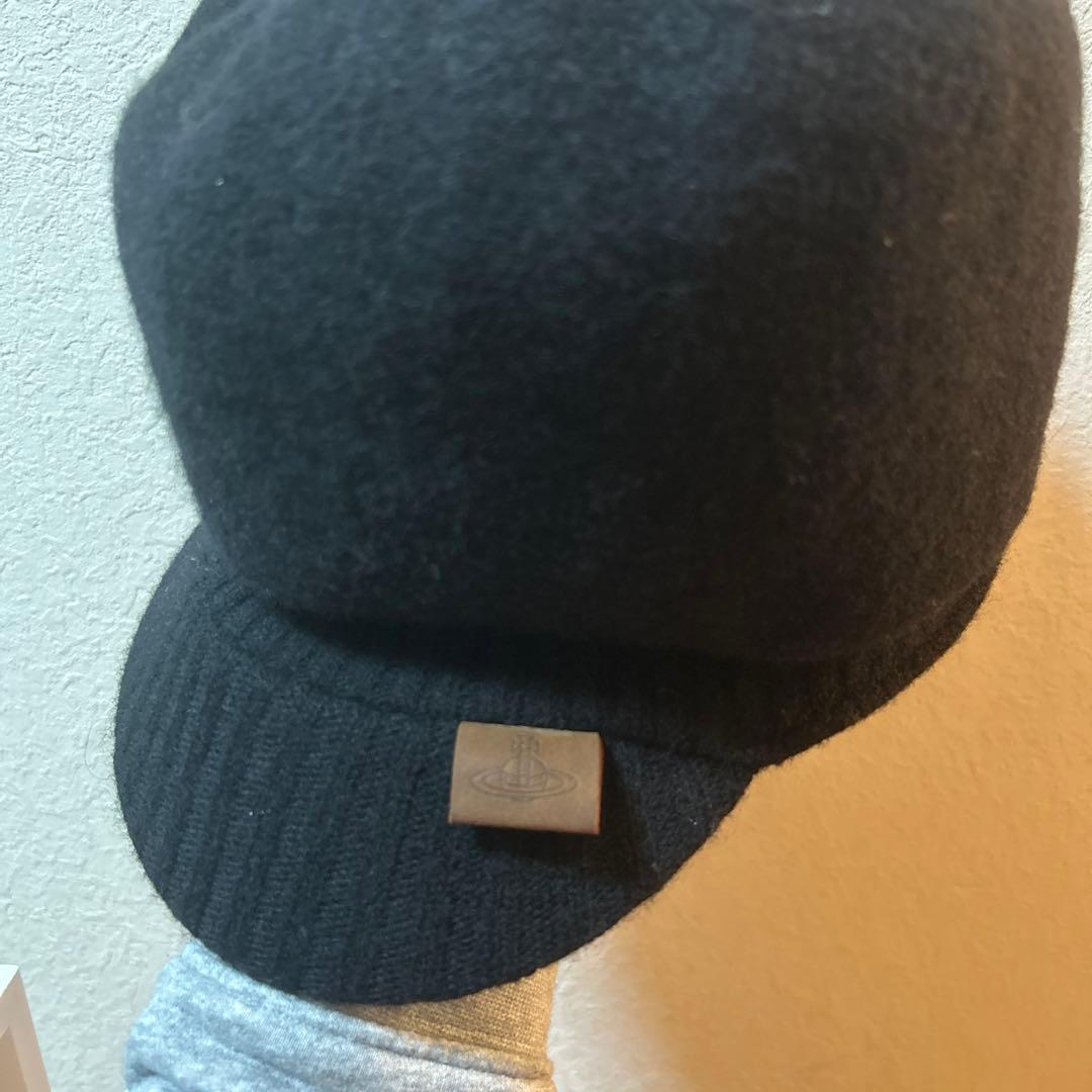 ヴィヴィアンウエストウッド　キャスケット　帽子　ウール　黒