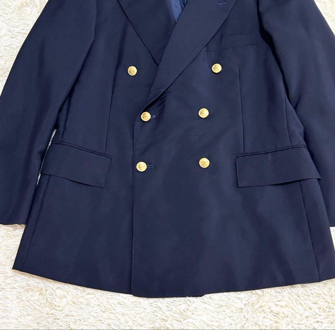 ポロ ラルフローレン 紺ブレザー ダブルジャケット 金ボタン L相当