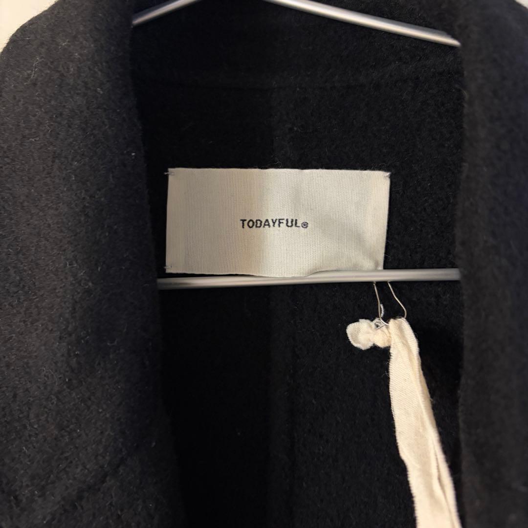 新品 TODAYFUL ウールオーバーコート ブラック38