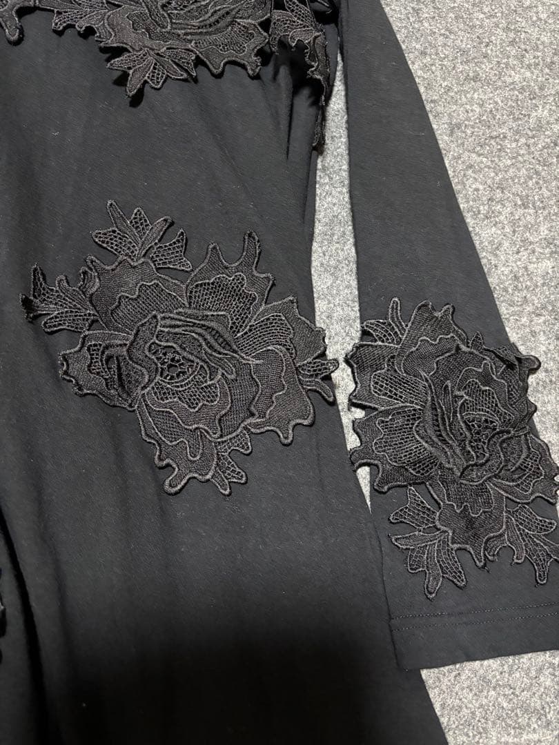 エイココンドウ 黒 刺繍 チュニック ゆったり目