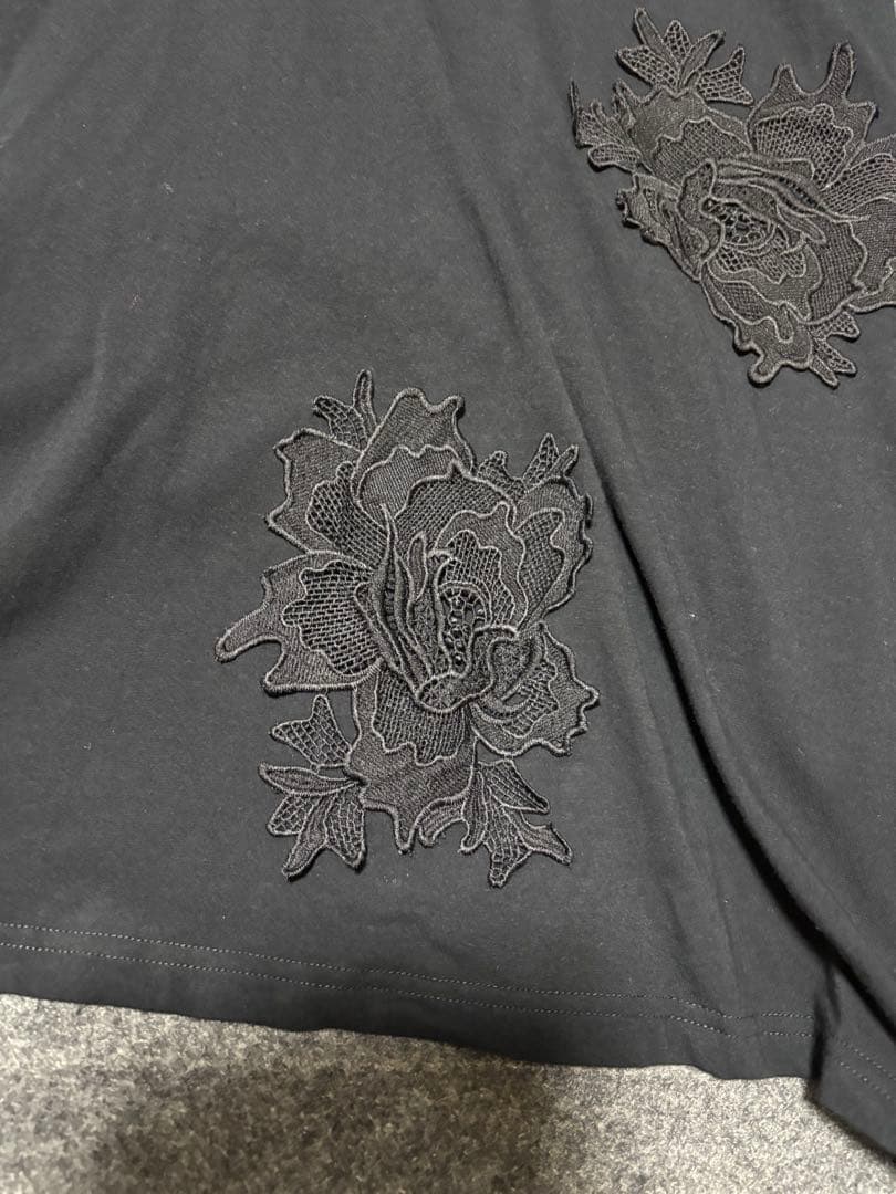 エイココンドウ 黒 刺繍 チュニック ゆったり目