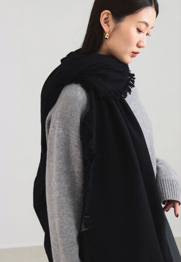 ASAUCE MÊLER カシミヤ100% 大判ストール　ブラック