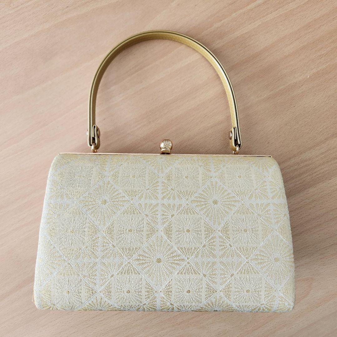 【美品】西陣織 正絹 帯地 使用 高級バッグセット　草履24cm
