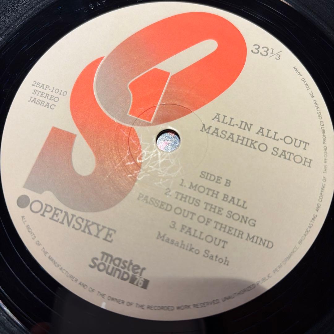 [レコード]All in All out LP 佐藤允彦