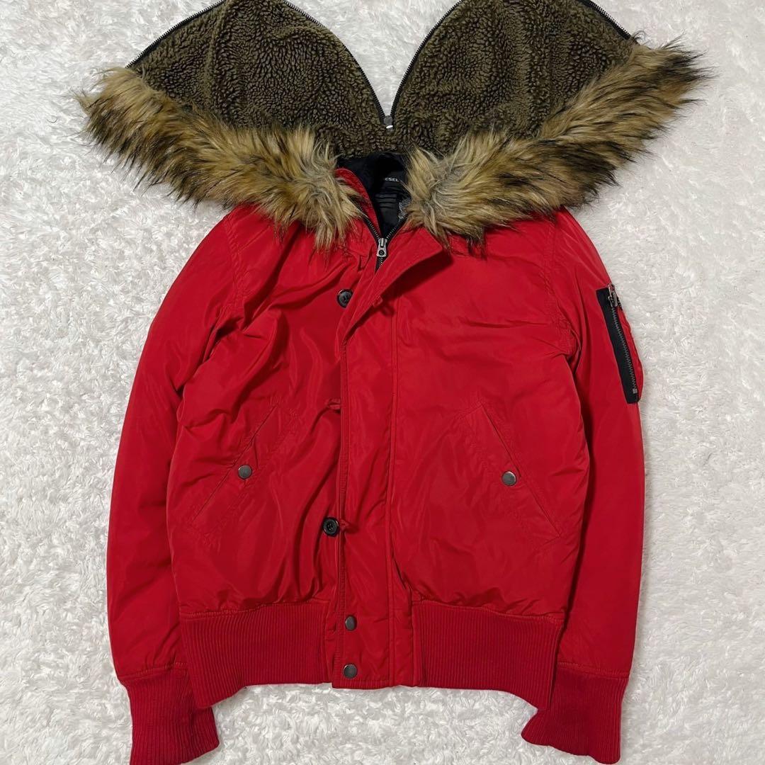 DIESEL ディーゼル N-2B フライトジャケット L 赤 国内正規品