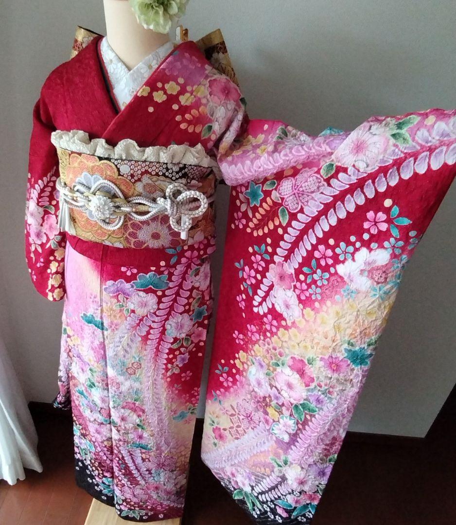 ハッピー様　302.振袖7点セット 　正絹　フルセット　成人式