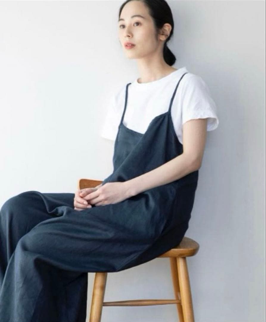【美品】weeksdays ×fog linen work リネンサロペット　赤