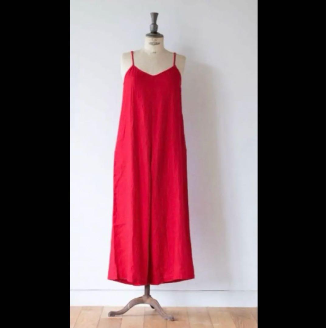 【美品】weeksdays ×fog linen work リネンサロペット　赤