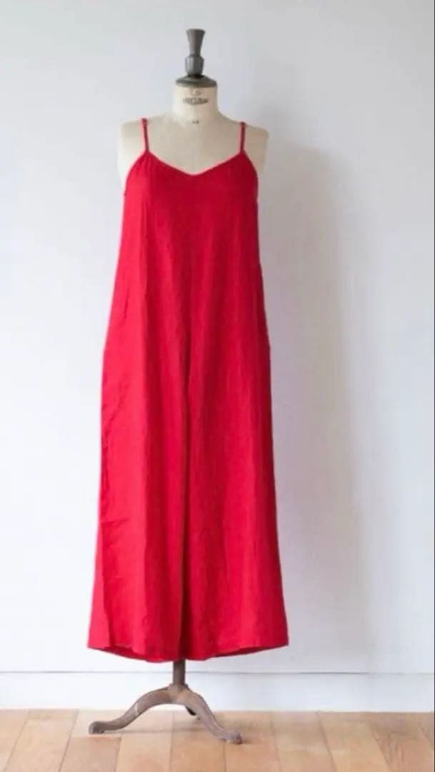 【美品】weeksdays ×fog linen work リネンサロペット　赤