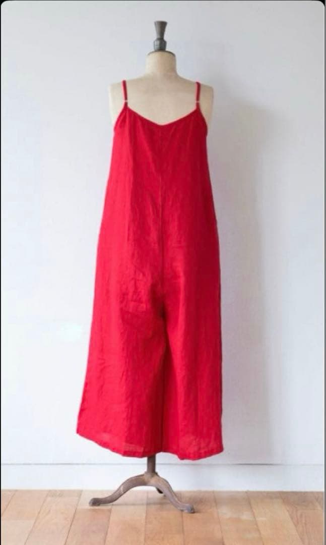 【美品】weeksdays ×fog linen work リネンサロペット　赤