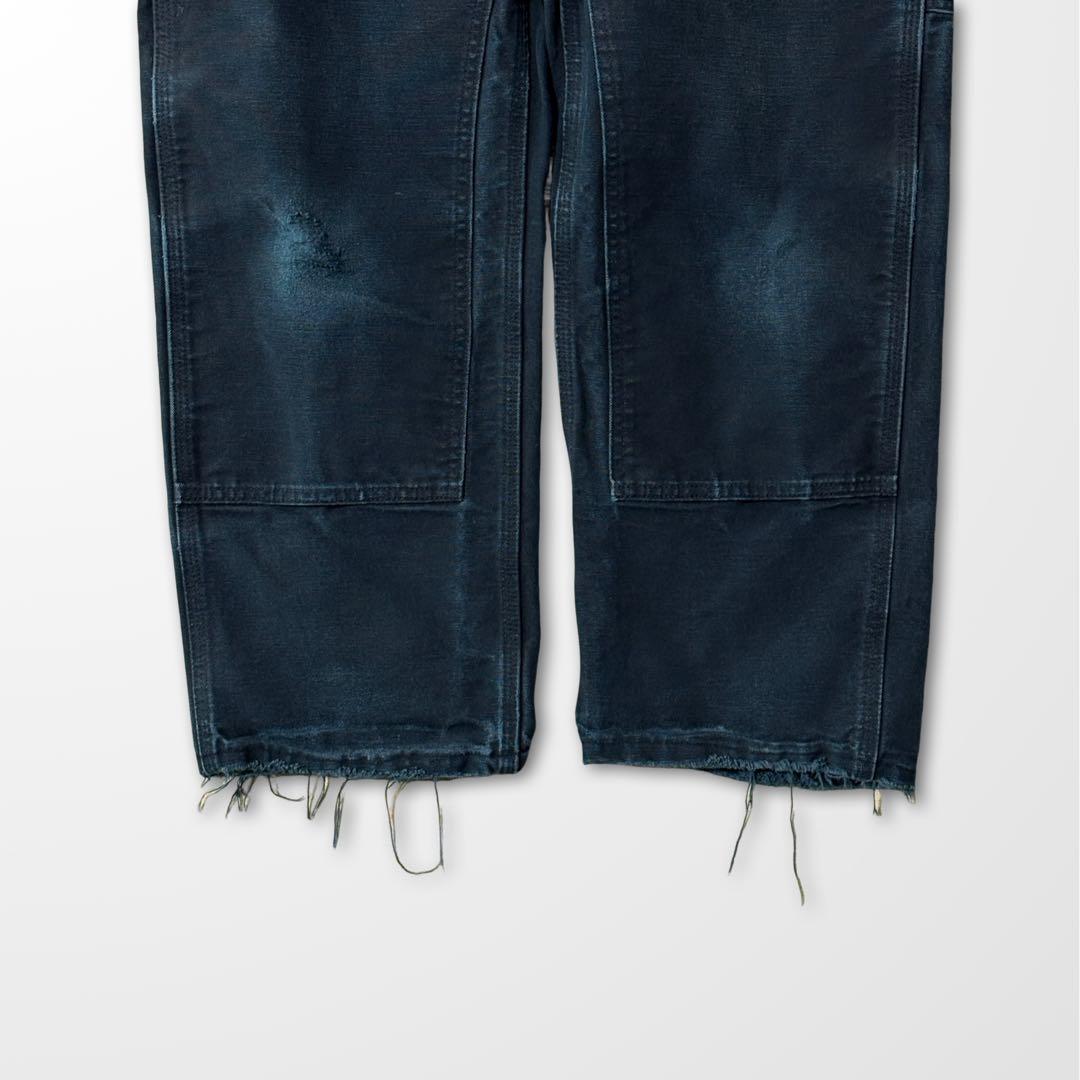 カーハート　ダブルニー デニムパンツ USA製 33 30 ブラック　フェード