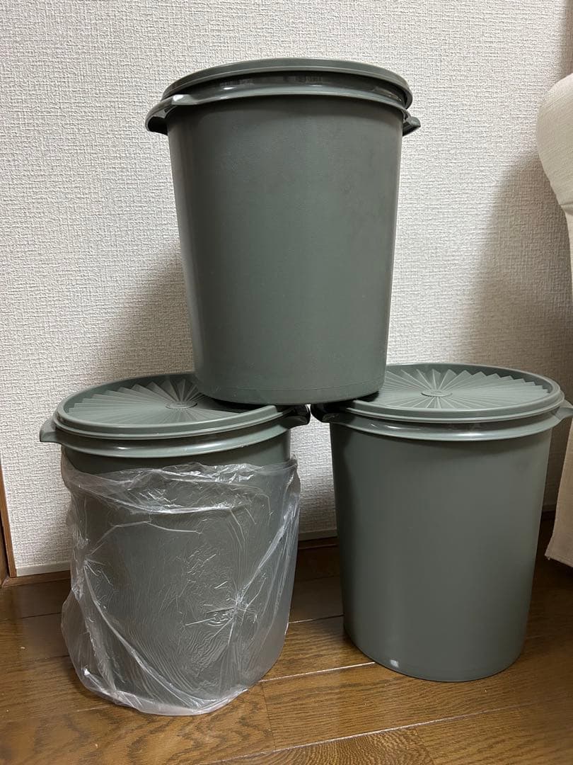 タッパーウェアマキシデコレーター グリーン 保存容器 3個セット