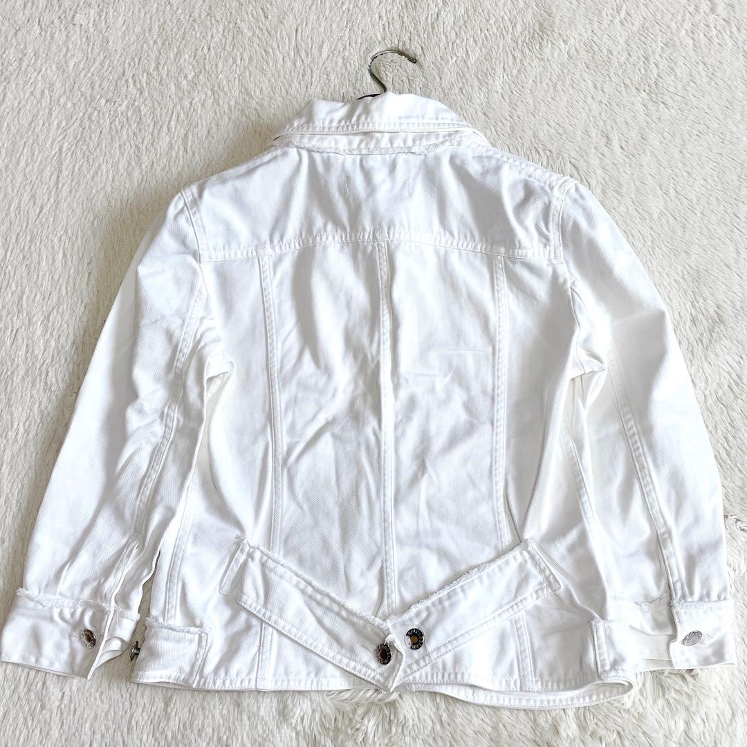 美品 DOLCE&GABBANA ロゴ ダメージ デニムジャケット Gジャン 白