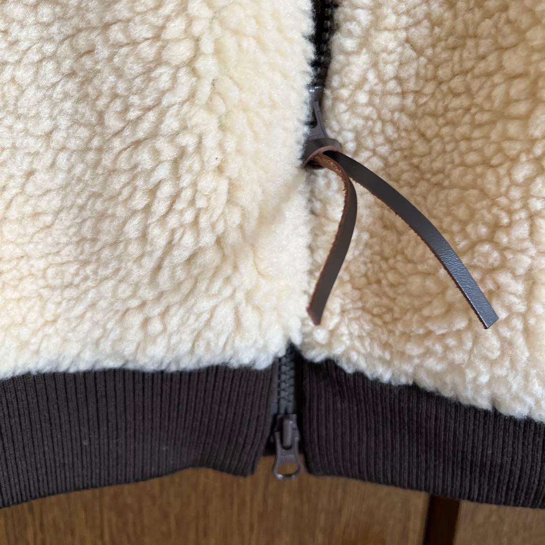 トップス ARMEN ZIP-UP FLEECE RIB COLLAR VEST