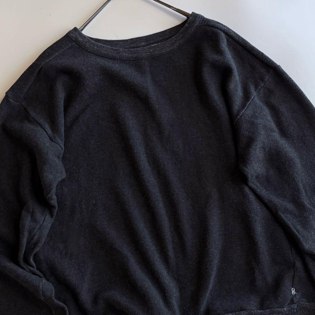 45rpm 45R クルーネックスウェット チャコールグレー　墨黒 3